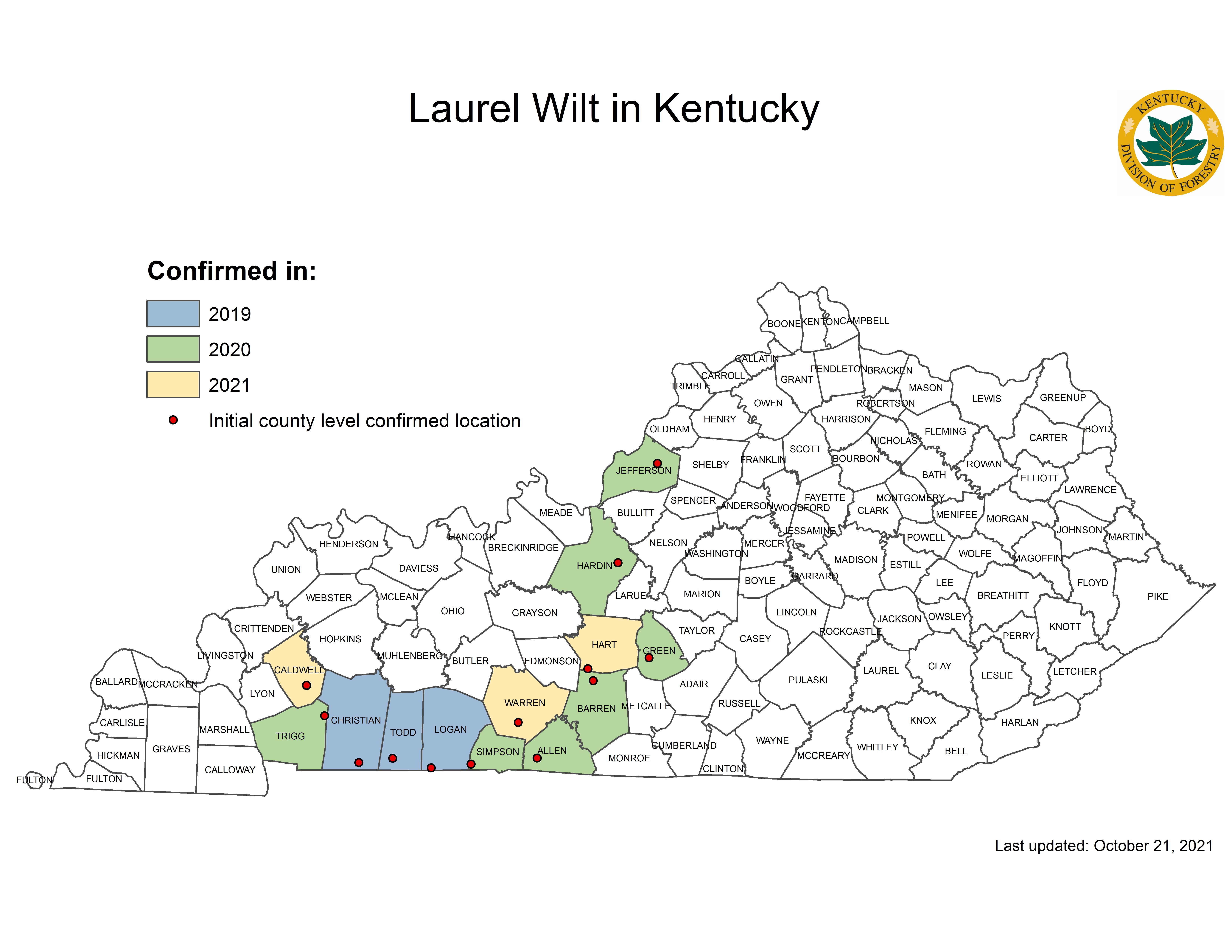 Laurel Wilt map