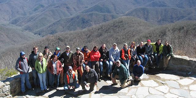 Spring field semester students travel to North Georgia for one of their weeks learning about silvicultural practices. 